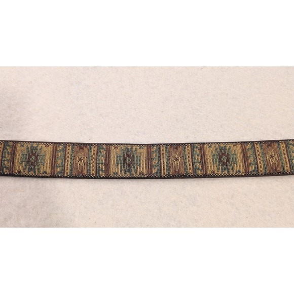 Orvis Leather & Woven Western Belt Men's Size 36 Engraved Silver Buckle - Picture 7 of 11